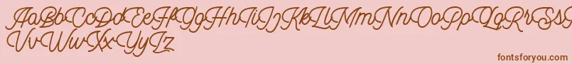 Dingbod script FREE-Schriftart – Braune Schriften auf rosa Hintergrund