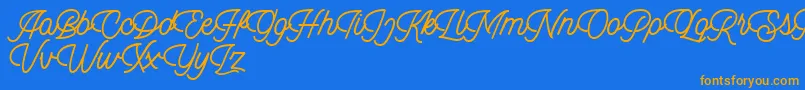 Fonte Dingbod script FREE – fontes laranjas em um fundo azul