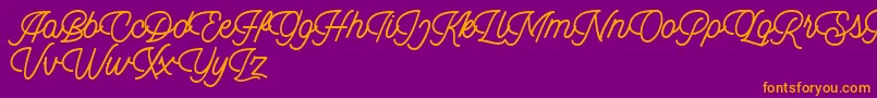 Dingbod script FREE Font – Orange Fonts on Purple Background