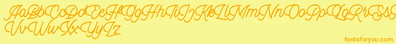Dingbod script FREE-fontti – oranssit fontit keltaisella taustalla