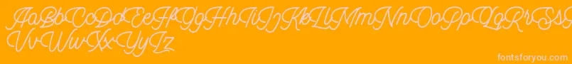 Dingbod script FREE Font – Pink Fonts on Orange Background