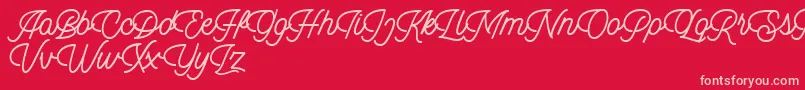 フォントDingbod script FREE – 赤い背景にピンクのフォント