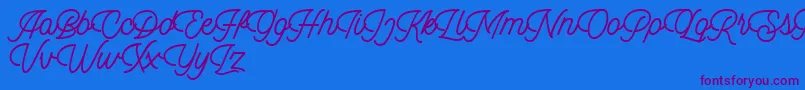 Dingbod script FREE-fontti – violetit fontit sinisellä taustalla