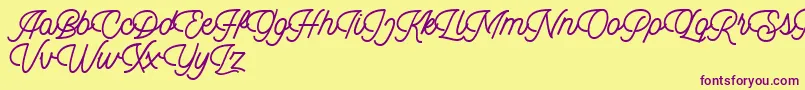 Fonte Dingbod script FREE – fontes roxas em um fundo amarelo