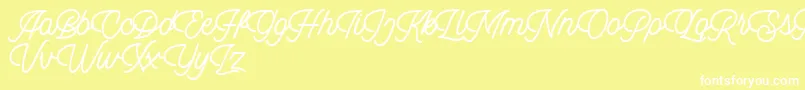 Шрифт Dingbod script FREE – белые шрифты на жёлтом фоне
