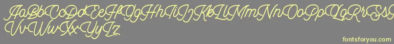Dingbod script FREE Font – Yellow Fonts on Gray Background