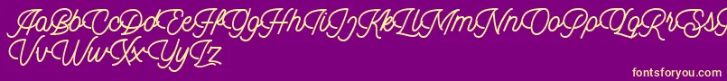 Fonte Dingbod script FREE – fontes amarelas em um fundo roxo