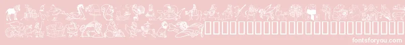 Dingd   -Schriftart – Weiße Schriften auf rosa Hintergrund