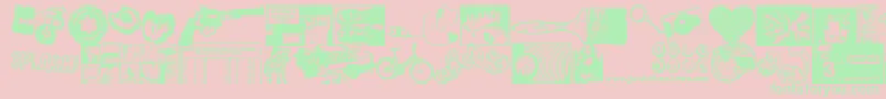 dingdong Font – Green Fonts on Pink Background