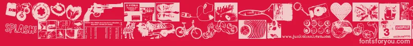 dingdong Font – Pink Fonts on Red Background