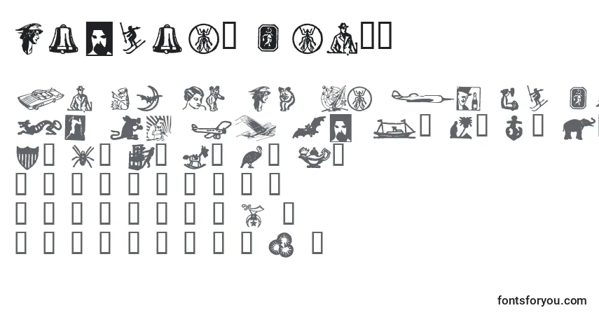 A fonte Dingies Heavy – alfabeto, números, caracteres especiais