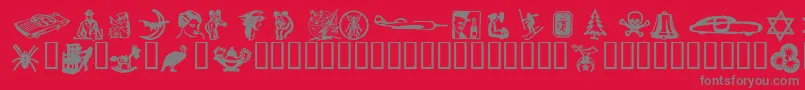 Dingies Font – Gray Fonts on Red Background