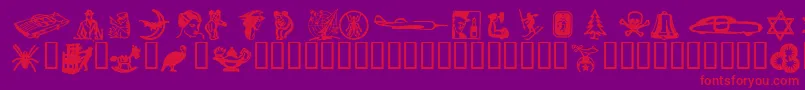 Dingies Font – Red Fonts on Purple Background