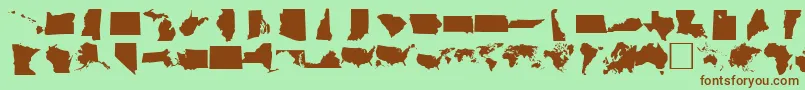 DINGMAPS Font – Brown Fonts on Green Background