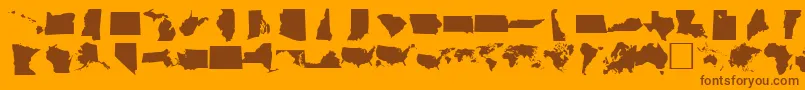 Weitere Informationen zur DINGMAPS-Schriftart DINGMAPS-Schriftart – Braune Schriften auf orangefarbenem Hintergrund