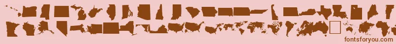 DINGMAPS Font – Brown Fonts on Pink Background