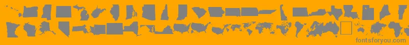 DINGMAPS-Schriftart – Graue Schriften auf orangefarbenem Hintergrund