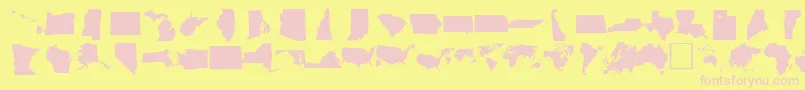 DINGMAPS Font – Pink Fonts on Yellow Background