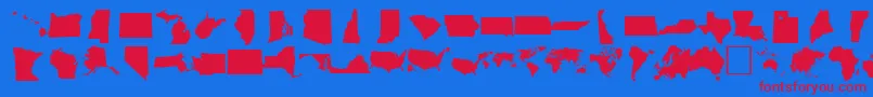 Шрифт DINGMAPS – красные шрифты на синем фоне