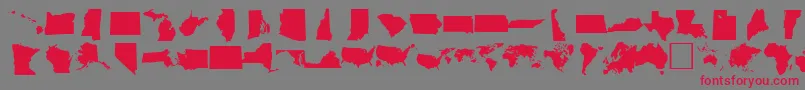 DINGMAPS Font – Red Fonts on Gray Background