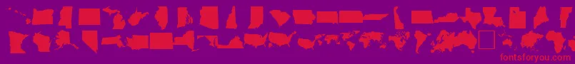 DINGMAPS Font – Red Fonts on Purple Background