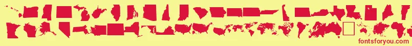 DINGMAPS Font – Red Fonts on Yellow Background