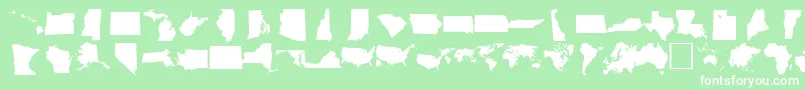 Шрифт DINGMAPS – белые шрифты на зелёном фоне