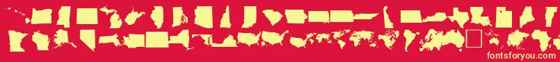 DINGMAPS Font – Yellow Fonts on Red Background