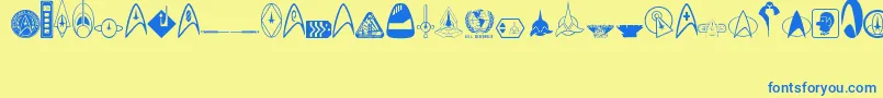 DingTrek II Font – Blue Fonts on Yellow Background