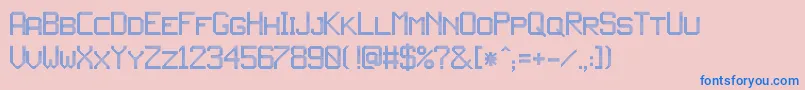 フォントJdLed3 – ピンクの背景に青い文字