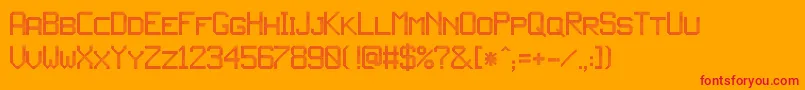JdLed3-Schriftart – Rote Schriften auf orangefarbenem Hintergrund