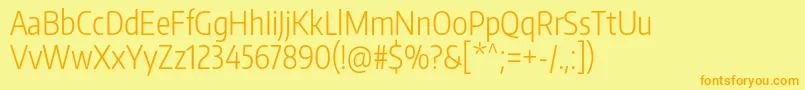 EncodesanscompressedLight Font – Orange Fonts on Yellow Background