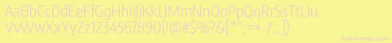 EncodesanscompressedLight Font – Pink Fonts on Yellow Background