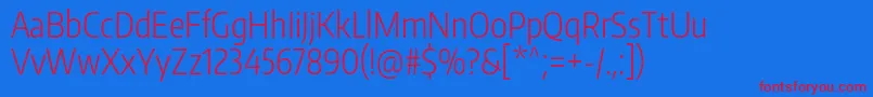 EncodesanscompressedLight Font – Red Fonts on Blue Background