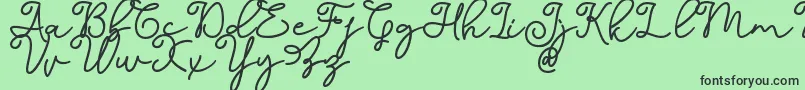 Dinila Script DAFONT-Schriftart – Schwarze Schriften auf grünem Hintergrund