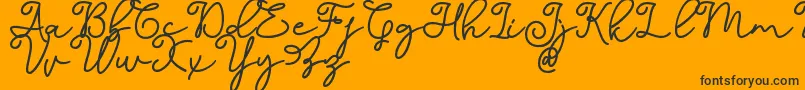 Dinila Script DAFONT Font – Black Fonts on Orange Background