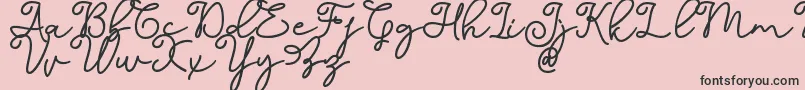 フォントDinila Script DAFONT – ピンクの背景に黒い文字