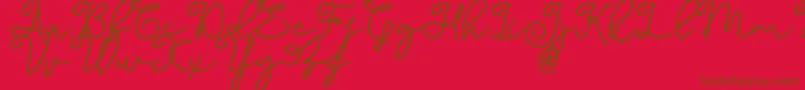 Dinila Script DAFONT Font – Brown Fonts on Red Background