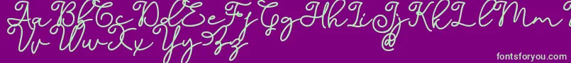 Dinila Script DAFONT Font – Green Fonts on Purple Background