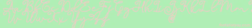 Dinila Script DAFONT Font – Pink Fonts on Green Background