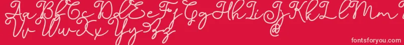 Dinila Script DAFONT Font – Pink Fonts on Red Background