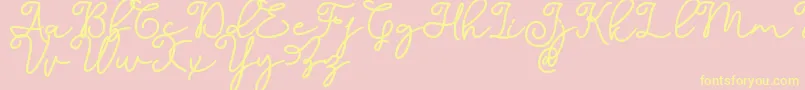 Dinila Script DAFONT Font – Yellow Fonts on Pink Background