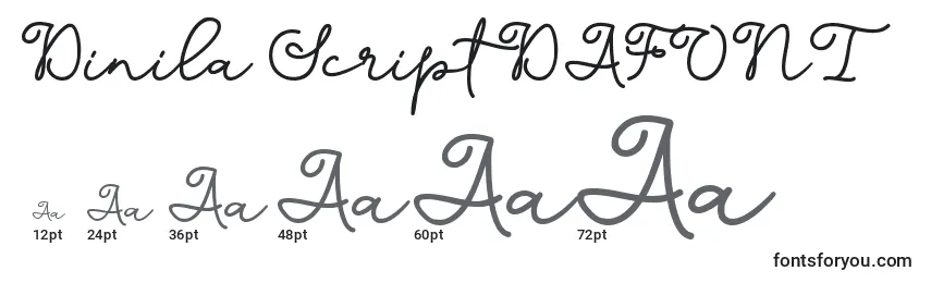 Dinila Script DAFONT Font Sizes