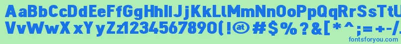 DINOBL   Font – Blue Fonts on Green Background