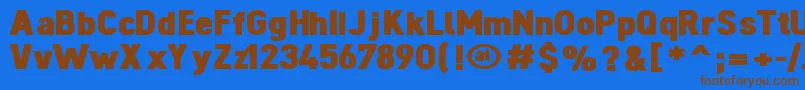DINOBL   Font – Brown Fonts on Blue Background