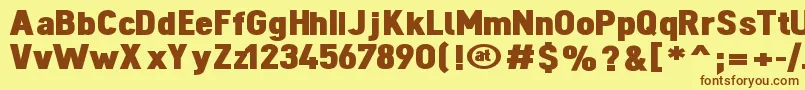 DINOBL   Font – Brown Fonts on Yellow Background
