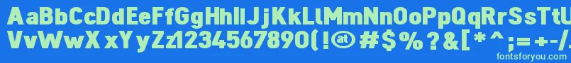 DINOBL   Font – Green Fonts on Blue Background