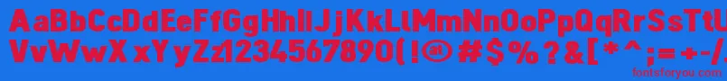 DINOBL   Font – Red Fonts on Blue Background