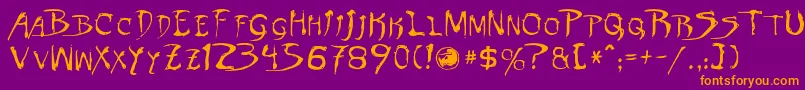 Dinobots Font – Orange Fonts on Purple Background