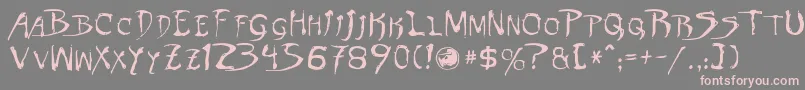 Weitere Informationen zur Dinobots-Schriftart Dinobots-Schriftart – Rosa Schriften auf grauem Hintergrund